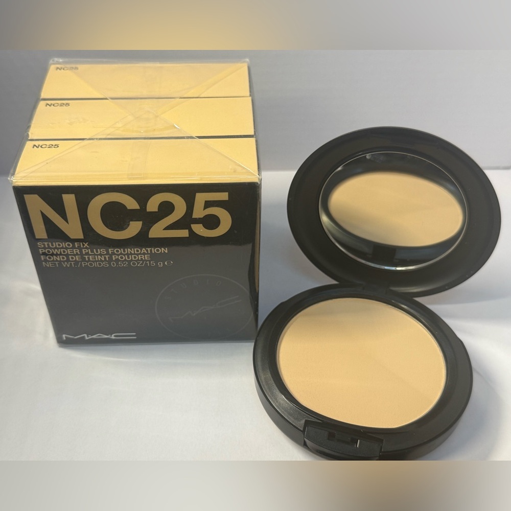 LOT of 3 MAC Studio Fix Powder Plus Foundation NC25 ORIGINAL FORMULA Authentic